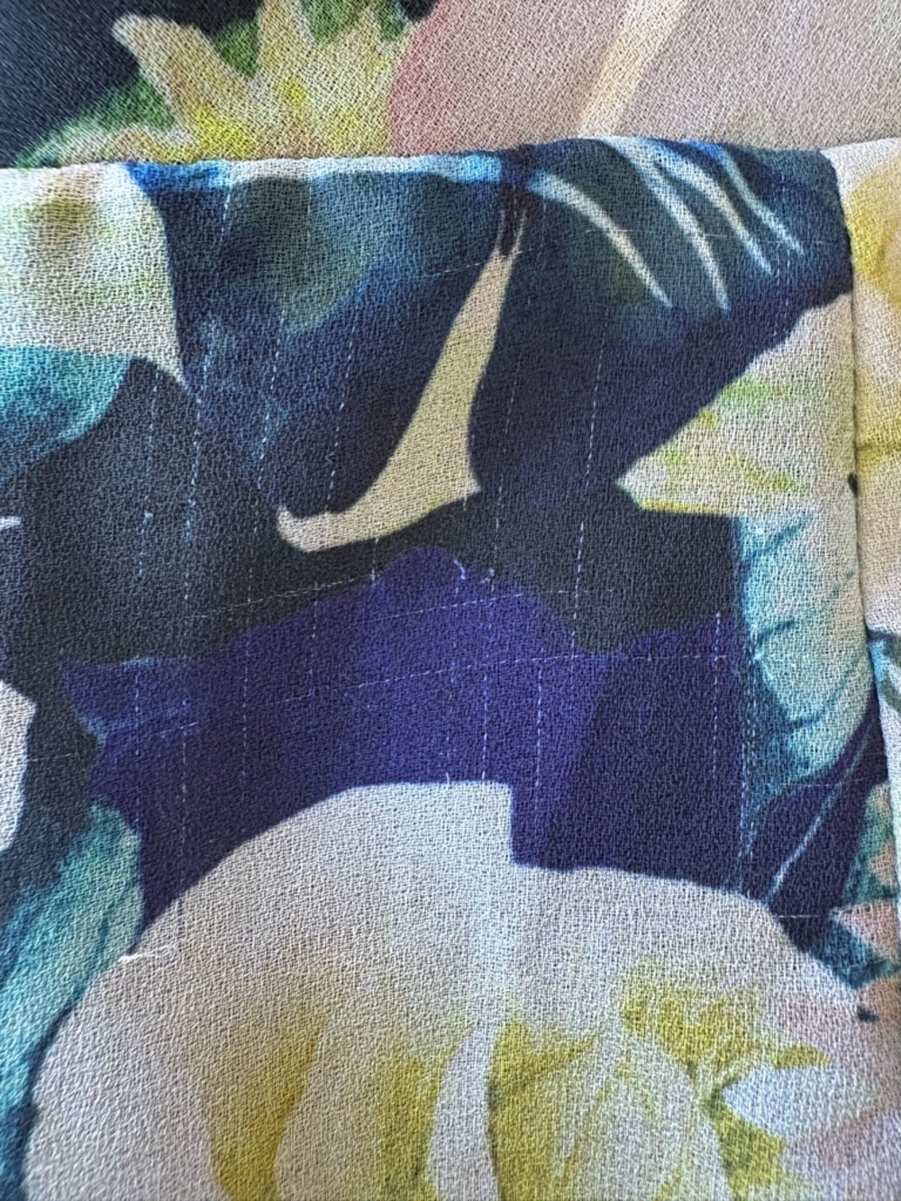 Sau Lee Freida Blue Moody Floral Asymmetrical Dress Mermaid Wedding Guest Size 6 - Picture 11 of 14